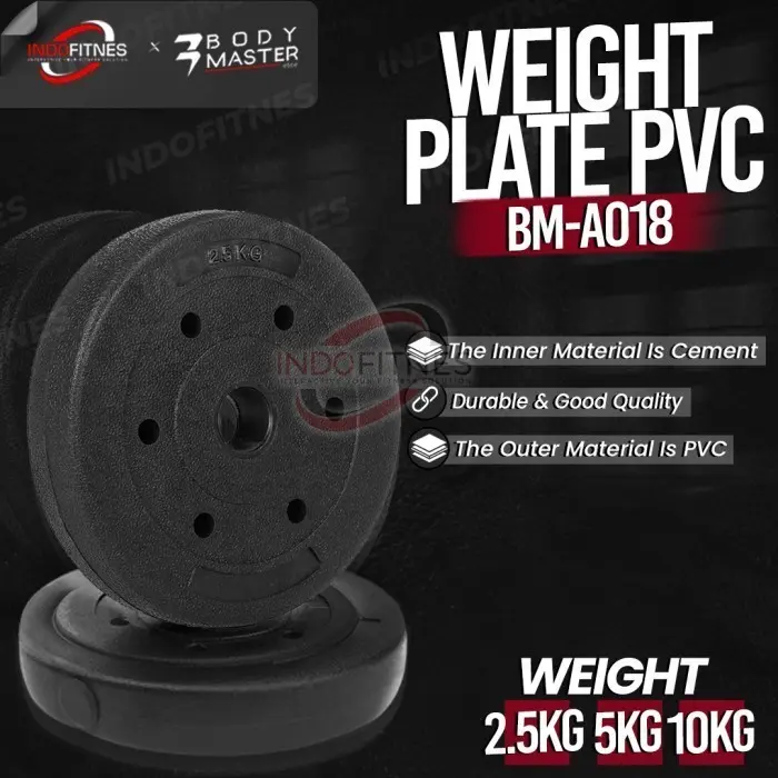 BODYMASTER Plate beban PVC A018 Barbell Piringan Beban Dumbell Rubber - 2,5KG, BELUM ONGKIR 1