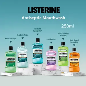 LISTERINE Antiseptic Mouthwash Cool Mint 250ml Obat Kumur Antiseptik Kurangi 99.9% Kuman & Plak Jaga Gusi Sehat - Mulut