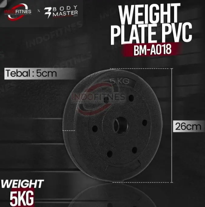 BODYMASTER Plate beban PVC A018 Barbell Piringan Beban Dumbell Rubber - 2,5KG, BELUM ONGKIR 8