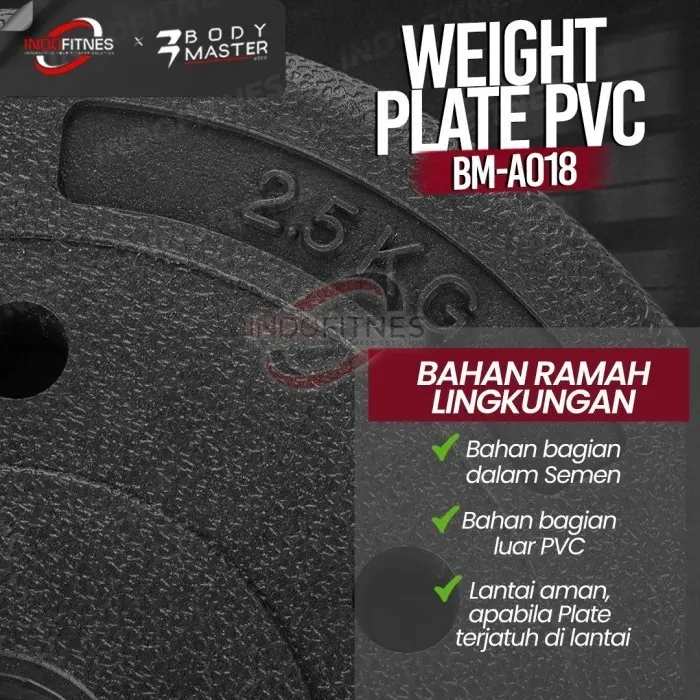 BODYMASTER Plate beban PVC A018 Barbell Piringan Beban Dumbell Rubber - 2,5KG, BELUM ONGKIR 2