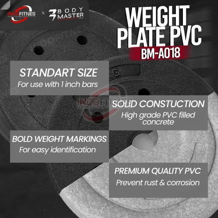 BODYMASTER Plate beban PVC A018 Barbell Piringan Beban Dumbell Rubber - 2,5KG, BELUM ONGKIR 3