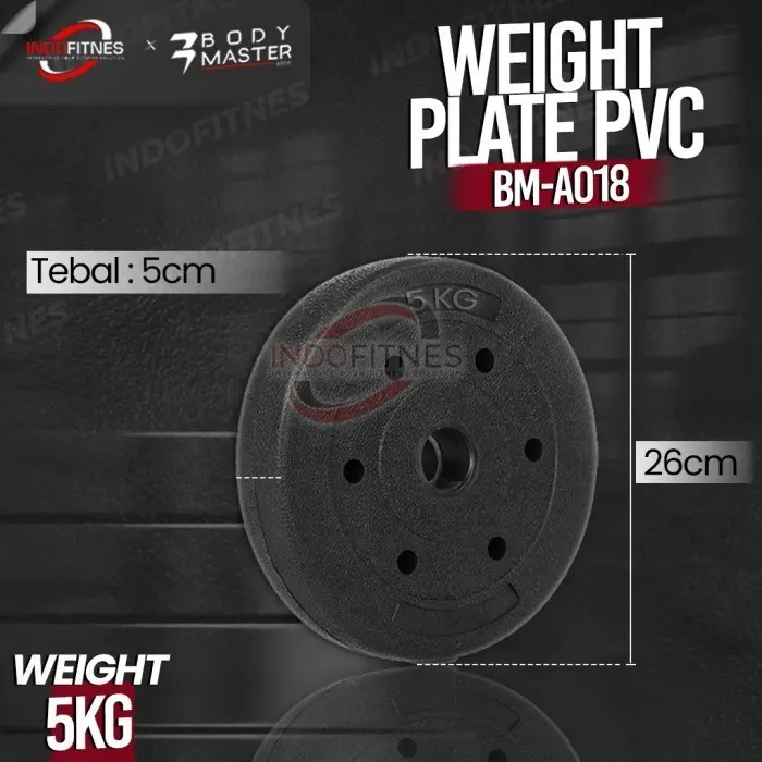 BODYMASTER Plate beban PVC A018 Barbell Piringan Beban Dumbell Rubber - 2,5KG, BELUM ONGKIR 6