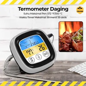 Termometer Pengukur Suhu Makanan Daging Digital Touch Screen with Timer Themometer