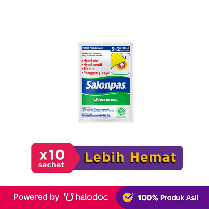 Gambar Salonpas Koyo 10 Sachet (10 Patch/Sachet) - Nyeri Otot - Halodoc dari Apotek Puri Beta Larangan-tokopedia Kota Tangerang Tokopedia