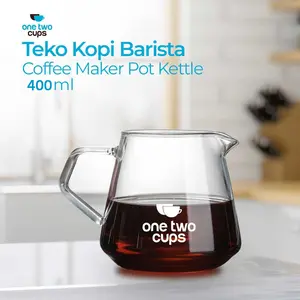 One Two Cups Teko Kopi Coffee Server V60 Drip Pour Borosilicate Glass 400ml Ai101