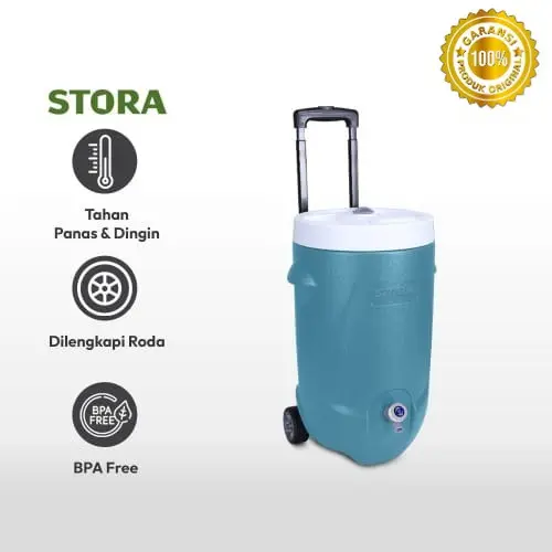 Cooler Box Kotak Pendingin Dorong Beroda (20L) - Biru ORIGINAL