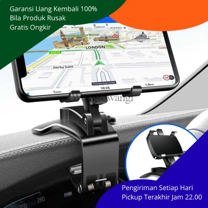 WW CAR HOLDER TEMPAT DUDUKAN HP SMARTPHONE GPS DI MOBIL 360 ROTATION
