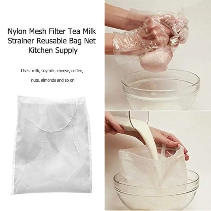 WW Saringan Kain Nilon Susu Kacang Kedelai Jus Kopi Teh Filter Saringan Mesh Kain Nylon mesh kopi susu kacang kedelai pudding teh jus / Saringan Kopi Makanan Minuman 1