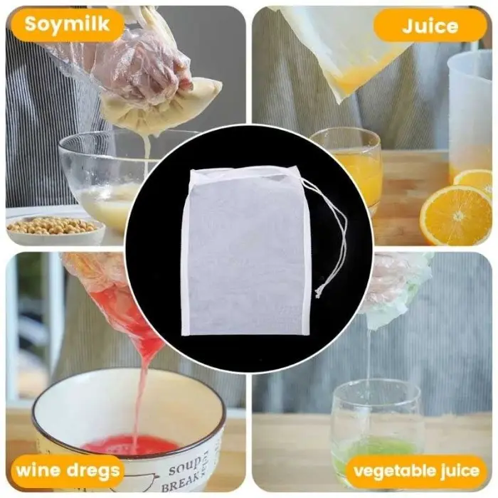 WW Saringan Kain Nilon Susu Kacang Kedelai Jus Kopi Teh Filter Saringan Mesh Kain Nylon mesh kopi susu kacang kedelai pudding teh jus / Saringan Kopi Makanan Minuman 7