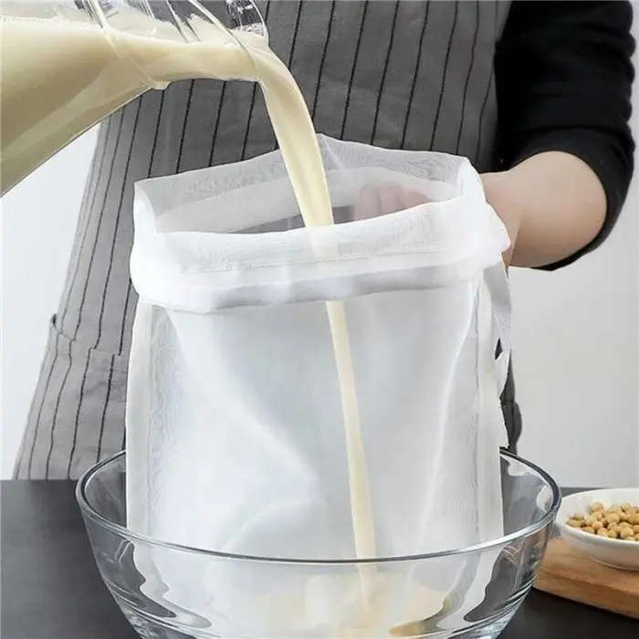 WW Saringan Kain Nilon Susu Kacang Kedelai Jus Kopi Teh Filter Saringan Mesh Kain Nylon mesh kopi susu kacang kedelai pudding teh jus / Saringan Kopi Makanan Minuman 4