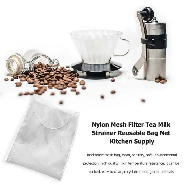 WW Saringan Kain Nilon Susu Kacang Kedelai Jus Kopi Teh Filter Saringan Mesh Kain Nylon mesh kopi susu kacang kedelai pudding teh jus / Saringan Kopi Makanan Minuman 3