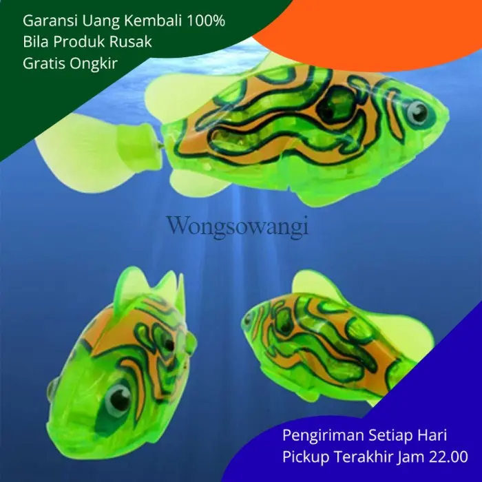 Robo Fish Mainan Robot Ikan Elektrik Bisa Berenang Dalam Air Bergerak Toys Anak