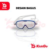 Gambar KickGo Kacamata Renang Bigframe Anak Remaja Swimming Glasses Lensa Bening Anti Fog - Putih Biru dari KickGoOfficialStore Kab. Tangerang 3 Tokopedia