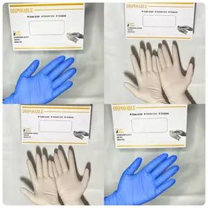 PROMO TERMURAH !!! Sarung  Tangan/Handscoon Nitrile Powder Free Kuat Elastis Tidak Mudah Robek TERMURAH untuk medis dan industri Biru Putih