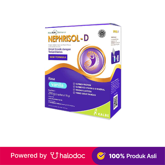 Gambar Nephrisol-D Rasa Vanilla - Susu Medis Khusus - Halodoc dari Apotek Halomedika Pancoran Kota Administrasi Jakarta Selatan Tokopedia