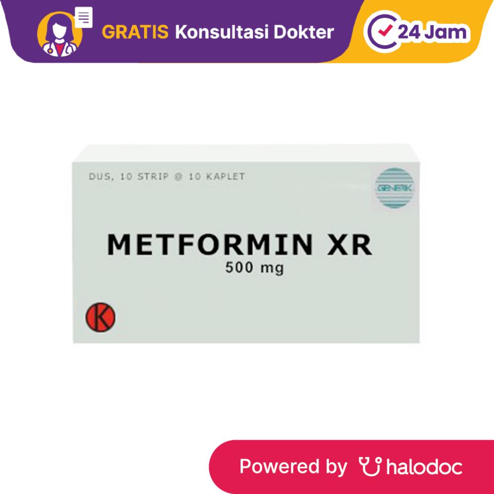 Metformin XR (Extended Release) 500 mg 10 Tablet - Diabetes - Halodoc