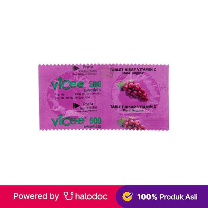 Gambar Vicee 500 Rasa Anggur 2 Tablet - Vitamin C - Halodoc dari Apotek Sarika Lamper Semarang Kota Semarang Tokopedia