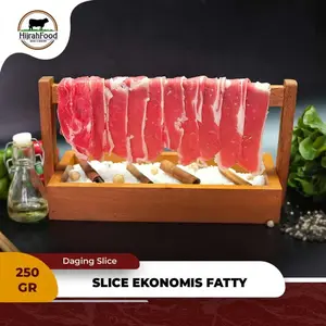 HijrahFood Slice Beef Ekonomis Fatty Daging Sapi Iris Sukiyaki Shabu Dengan Lemak