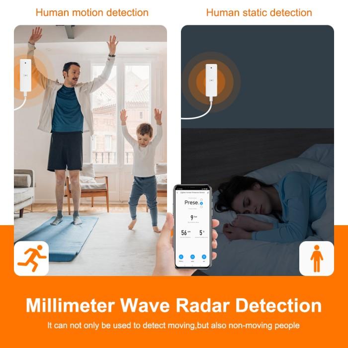 Tuya Zigbee Smart Wifi Human Presence Sensor Milimiter Wave Radar | Automasi Pintar Sensor Gerak Orang, Lebih sensitif dari PIR
