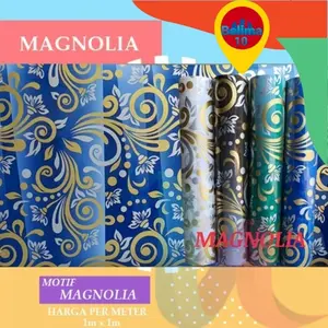 Plastik fiber tutup pagar magnolia motif