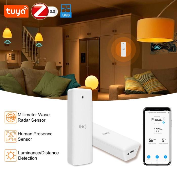 Tuya Zigbee Smart Wifi Human Presence Sensor Milimiter Wave Radar | Automasi Pintar Sensor Gerak Orang, Lebih sensitif dari PIR