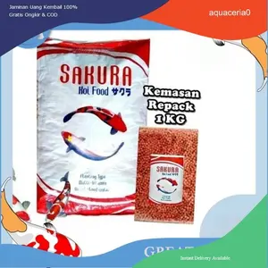 Pakan Pelet Ikan Koi SAKURA Koi Food Apung Ukuran 5 mm 1 kg ecer