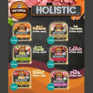 PETOPIA Tray 100 GR Holistic Wet Dog Food Makanan Anjing Basah Pork Beef Salmon Duck Lamb Chicken