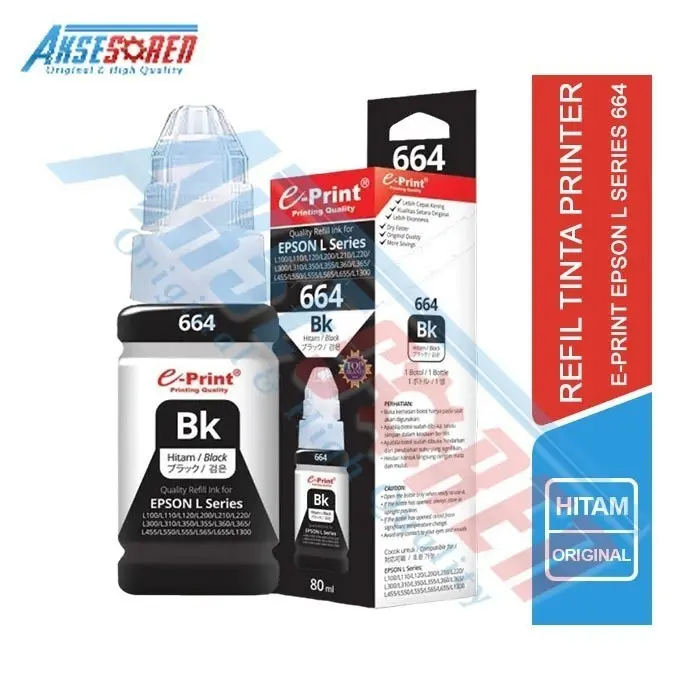 Gambar E-Print 664 Tinta Printer Epson L Series [80 mL] / Tinta Isi Printer - Hitam dari Aksesoren Kab. Indramayu 5 Tokopedia