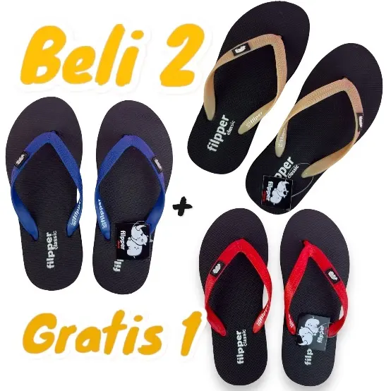 SUPER PROMO SANDAL JAPIT JEPIT KARET FILPER FLIPPEER BELI 2 GRATIS 1 CEWEK COWOK EMPUK PREMIUM 7