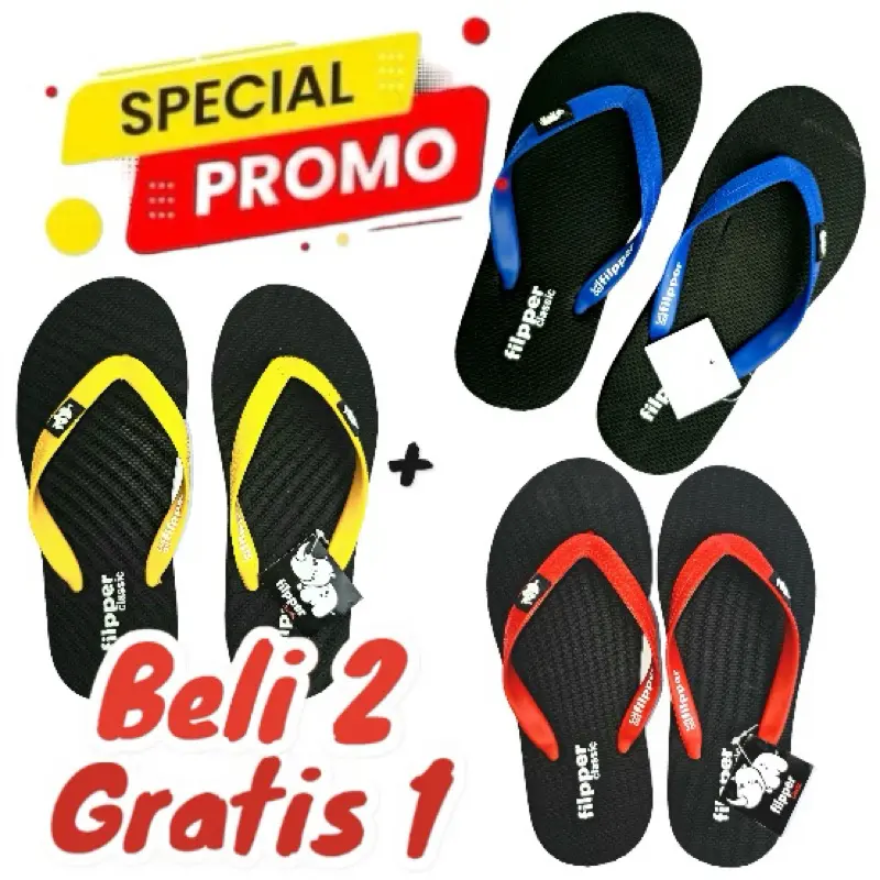 SUPER PROMO SANDAL JAPIT JEPIT KARET FILPER FLIPPEER BELI 2 GRATIS 1 CEWEK COWOK EMPUK PREMIUM 0