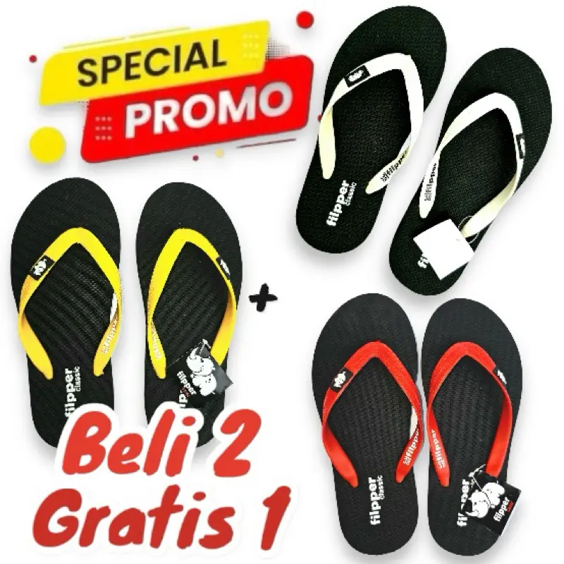 SUPER PROMO SANDAL JAPIT JEPIT KARET FILPER FLIPPEER BELI 2 GRATIS 1 CEWEK COWOK EMPUK PREMIUM 4