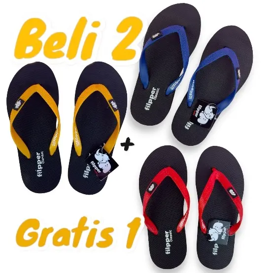SUPER PROMO SANDAL JAPIT JEPIT KARET FILPER FLIPPEER BELI 2 GRATIS 1 CEWEK COWOK EMPUK PREMIUM 5