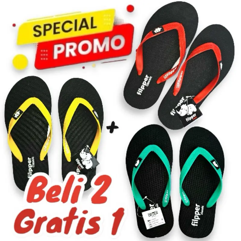 SUPER PROMO SANDAL JAPIT JEPIT KARET FILPER FLIPPEER BELI 2 GRATIS 1 CEWEK COWOK EMPUK PREMIUM 3
