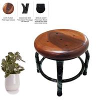 Gambar Kursi Kayu Besi 30cm Pendek - cokelat dari manolistore Kota Surabaya 4 Tokopedia