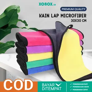 Kain Lap Microfiber Premium 30x30 Handuk Mini 2 Sisi Lembut Serbaguna HM012 - XOBOX
