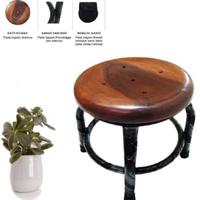 Gambar Kursi Kayu Besi 30cm Pendek - cokelat dari manolistore Kota Surabaya 5 Tokopedia