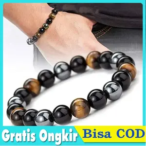 Gelang Batu Tiger Eye Stone Gelang Manik Terapi Kesehatan Pria Wanita