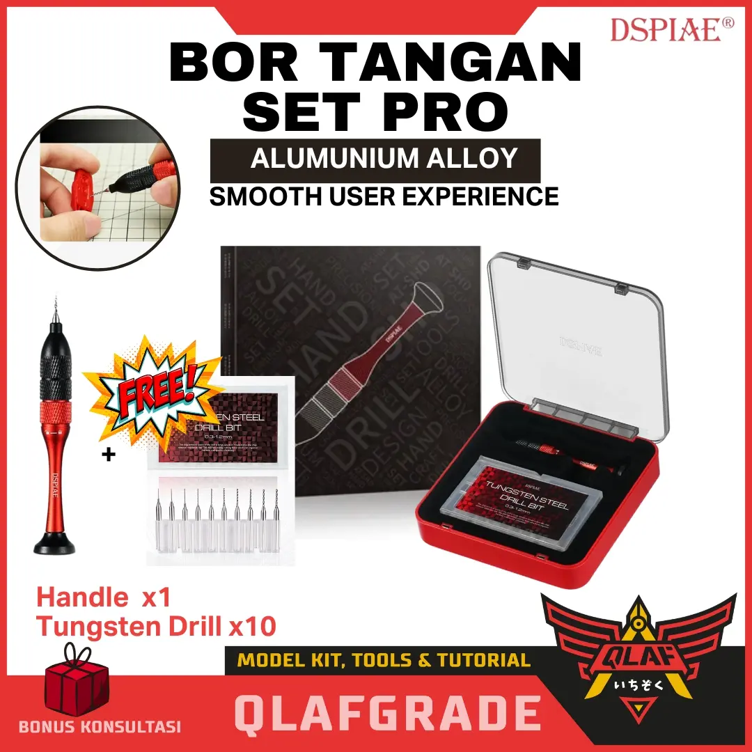 Set Bor Tangan Aluminium DSPIAE Drill Set AT-SHD
