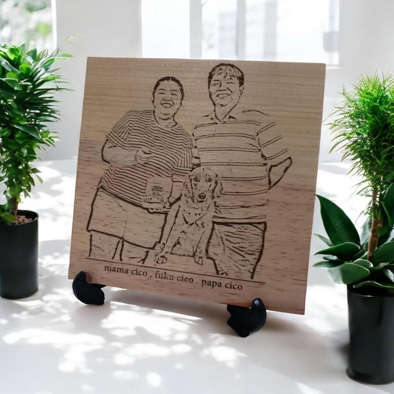 Ukiran Kayu Custom Premium - Grafir Foto Untuk Kenang-Kenangan Souvenir Hadiah Kelulusan Graduation Pernikahan Wedding Ulang Tahun Birthday Anniversary Kado Cewek Cowok Romantis Perpisahan Kantor Perusahaan - Custom Wood Engraving 6