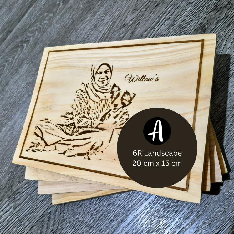 Ukiran Kayu Custom Premium - Grafir Foto Untuk Kenang-Kenangan Souvenir Hadiah Kelulusan Graduation Pernikahan Wedding Ulang Tahun Birthday Anniversary Kado Cewek Cowok Romantis Perpisahan Kantor Perusahaan - Custom Wood Engraving 4