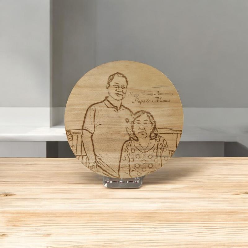 Ukiran Kayu Custom Premium - Grafir Foto Untuk Kenang-Kenangan Souvenir Hadiah Kelulusan Graduation Pernikahan Wedding Ulang Tahun Birthday Anniversary Kado Cewek Cowok Romantis Perpisahan Kantor Perusahaan - Custom Wood Engraving 7