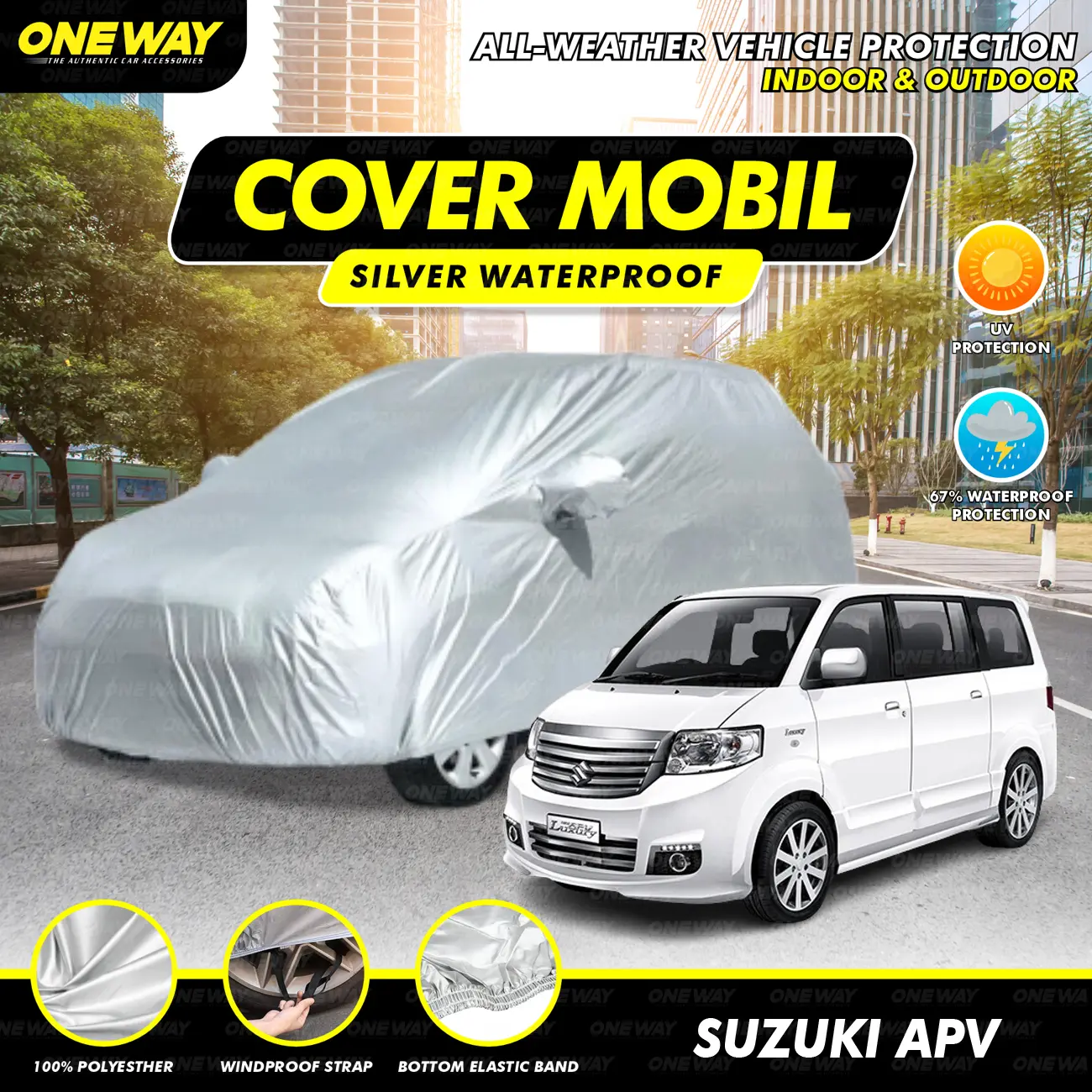 Body Cover / Sarung Mobil Suzuki APV Polyesther 100% Waterproof
