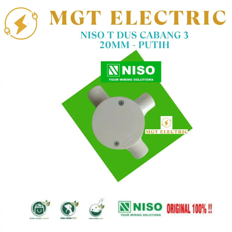 NISO T DUS CABANG 3 - 20MM - Putih 1