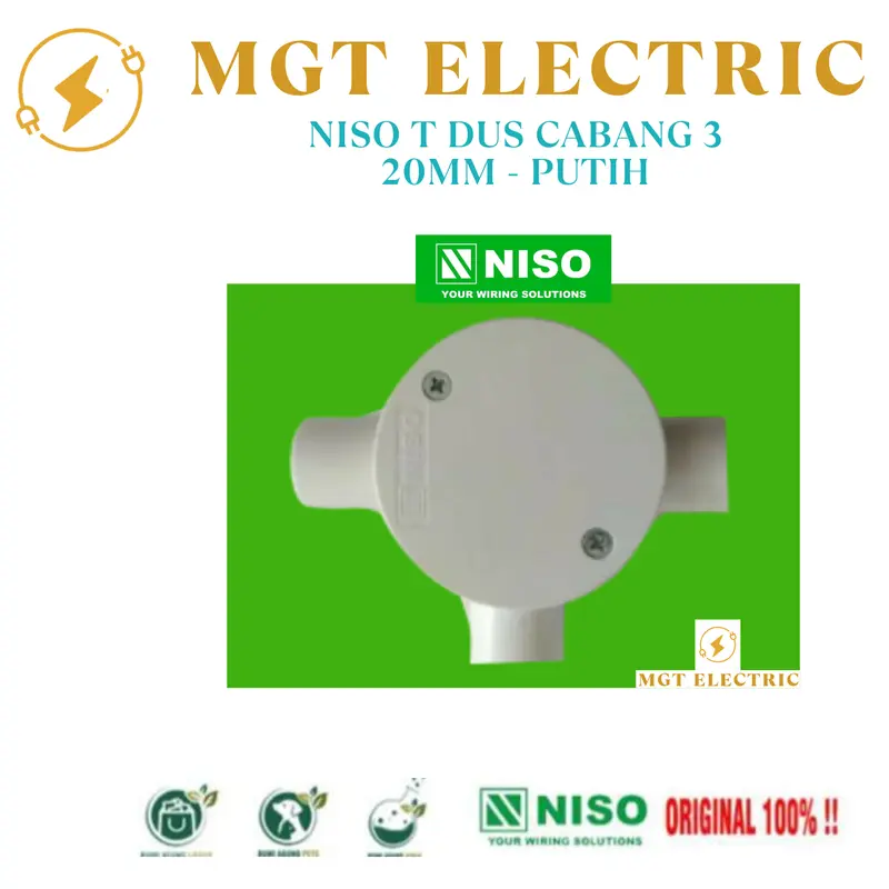 NISO T DUS CABANG 3 - 20MM - Putih 2