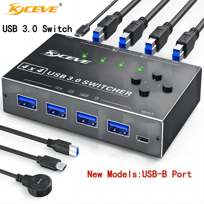 VALUE Handmatige USB 3.2 Gen 1 Switch, 2 Poorts Schakelkast, handmatig