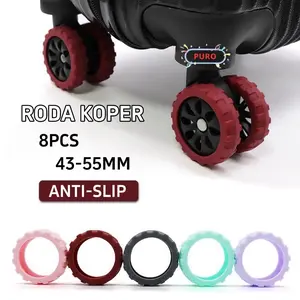 Pelindung Roda Koper 43-55MM 8PCS Yang Sudah Menggunakan Bahan Silikon Pelindung Roda Koper Anti Kebisingan Dan Bisa Dicuci