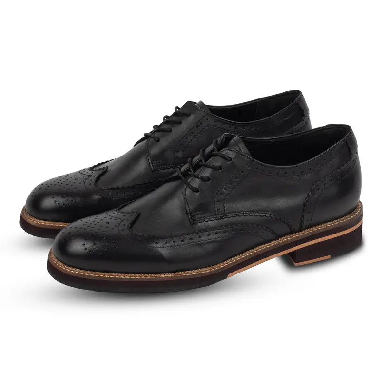 Blake Brogues Black - Nappa Milano - Sepatu Pantofel Pria 1