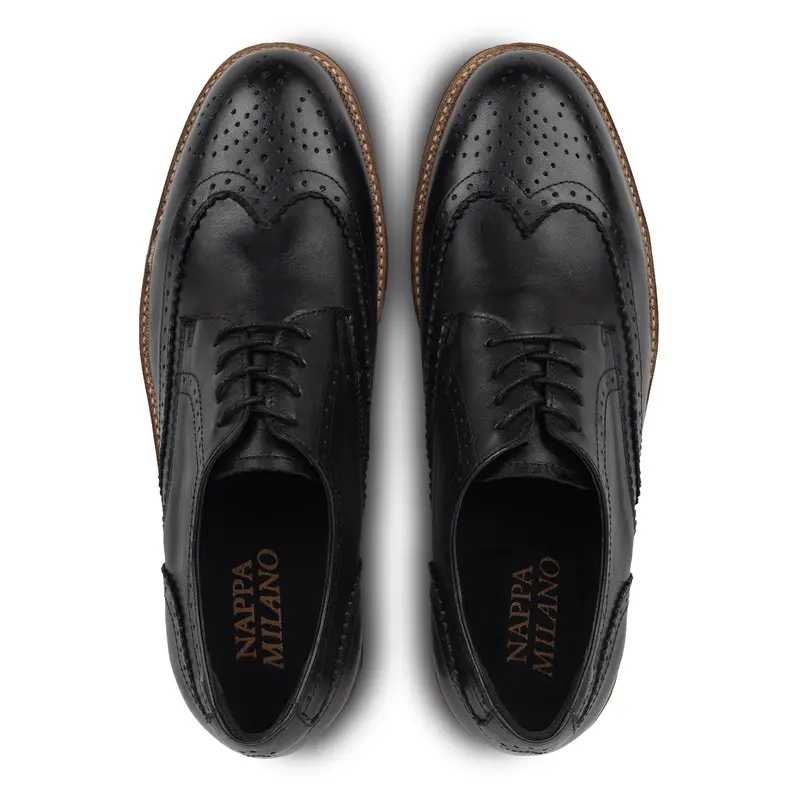 Blake Brogues Black - Nappa Milano - Sepatu Pantofel Pria 2
