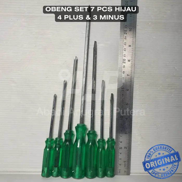 Obeng Set 7 pcs (4 Minus & 3 Plus) Hijau 4