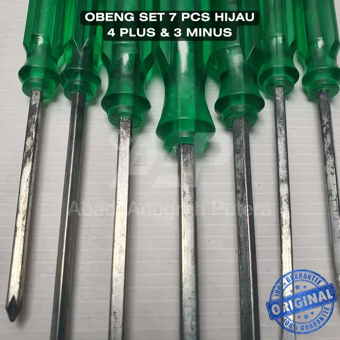 Obeng Set 7 pcs (4 Minus & 3 Plus) Hijau 3